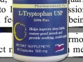 bottle of L-tryptophan supplements